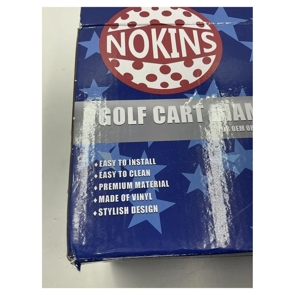 NOKINS Golf Cart Diamond Stitch Vinyl Seat Covers‎ Black